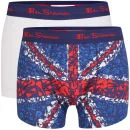 Ben Sherman Men's 2-Pack Union Jack Boxer - Multi/White - S - Multi/White Afbeelding 1