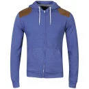 Brave Soul Men's Brutus Zip Through Sweatshirt - Light Blue Marl - S - Light Blue Marl Afbeelding 1