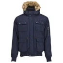 Ringspun Men's Trev Bomber Parka Coat - Navy - S - Navy blauw Afbeelding 1