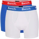 Bench Men's 2-Pack Boxers - White/Blue - S - White/Blue Afbeelding 1