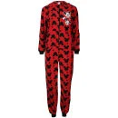 Minnie Mouse Women's Printed Fleece Onesie - Black & Red - 8 - Black & Red Afbeelding 1