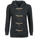 Brave Soul Women's Toggle Jersey Jacket - Charcoal Marl - S - Charcoal Afbeelding 1