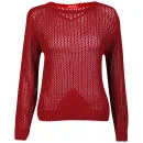 Influence Women's Honeycomb Knitted Jumper - Red - One size - Rood Afbeelding 1