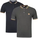 Carter Men's 2-Pack Polo Shirt - Navy/Charcoal - S - Navy/Charcoal Afbeelding 1