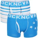 Duck and Cover Men's 2-Pack Boxers - White/Blue - S - White/Blue Afbeelding 1