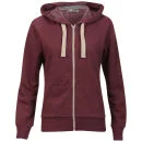 Brave Soul Women's Adrian Hooded Zip Through - Burgundy Marl
