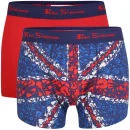 Ben Sherman Men's 2-Pack Union Jack Boxer - Multi/Red - S - Multi/Red Afbeelding 1
