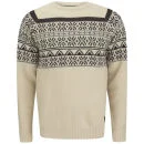 Soul Star Men's Venzy Fairisle Knit Jumper - Sand - S - Steen Afbeelding 1