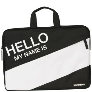 Sprayground Hello My Name is 13 Inch Laptop Case - Black Afbeelding 1