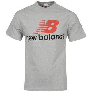 New Balance Men's Grey Front Logo T-Shirt - S - Grijs Afbeelding 1