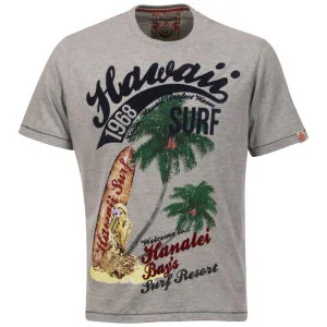 Tokyo Laundry Men's Hahalei T-Shirt - Light Grey Marl - S - Light Grey Marl Afbeelding 1