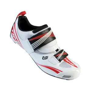Time Ulteam Tri Carbon Triathlon Cycling Shoes - EU 39 - White/Red Afbeelding 1