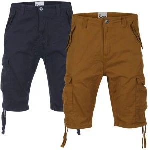 55 Soul Men's 2-Pack Conway Shorts - Navy/Tobacco - 28 - Navy/Tobacco Afbeelding 1