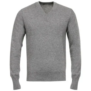 Romeo Gigli Men's V-Neck Knit - Grey - M - Grijs Afbeelding 1