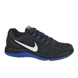 Nike Men's Dual Fusion Run 3 Running Shoes - Black/Cobalt Blue - 7 - Black/Blue Afbeelding 1