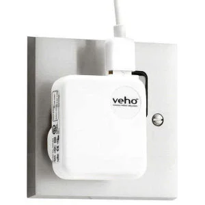 Veho UK Mains USB Charger Adaptor for iPhone, iPod, iPad, USB - White Afbeelding 1