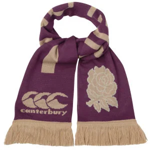 Canterbury Men's England Rugby Acrylic Scarf - Burgundy/Gold Afbeelding 1