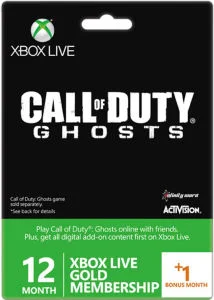 Xbox Live 12 Month Gold Membership + 1 Month Free (Call of Duty: Ghosts Packaging) Afbeelding 1