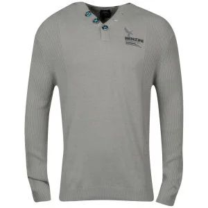 Benzini Men's Sonic Hooded Knit - Grey Marl - S - Grijs Afbeelding 1