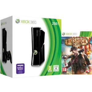 Xbox 360 250GB Matte Black Console: Bundle Includes (Bioshock Infinite) Afbeelding 1