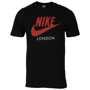 Nike Men's London T-Shirt - Black/Red - S - Black/Red Afbeelding 1
