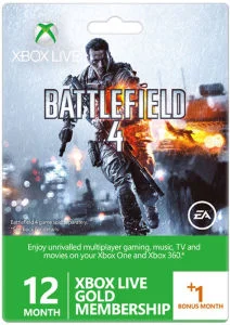 Xbox Live 12 Month Gold Membership + 1 Month Free (Battlefield 4 Packaging) Afbeelding 1