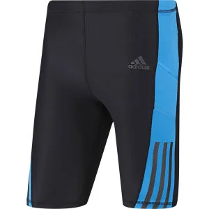 adidas Men's Supernova Short Tights - Black/Solar Blue - S - Black/Solar Blue Afbeelding 1