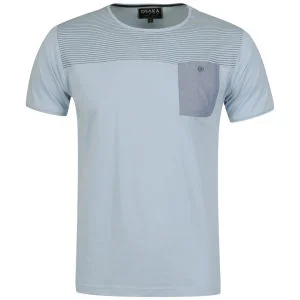 Osaka Men's Striped T-Shirt - Sky/White - S - Sky/White Afbeelding 1
