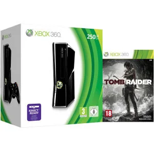 Xbox 360 250GB Matte Black Console: Bundle Includes (Tomb Raider) Afbeelding 1