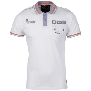 Dissident Men's Contrast Tipped Polo Shirt with Pocket - White - S - Wit Afbeelding 1