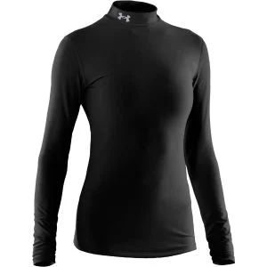 Under Armour Women's Coldgear Compression Mock Long Sleeve Top - Black/Silver - XS - Zwart/Zilver Afbeelding 1