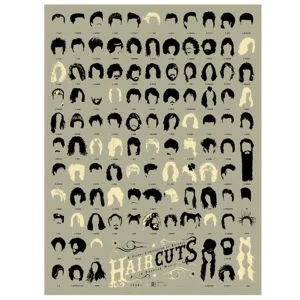 Haircuts of Hollywood Art Print by Pop Chart Lab Afbeelding 1