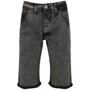 Soul Star Men's Denim Shorts - Grey - 28R - Grijs Afbeelding 1