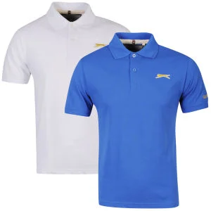 Slazenger Men's 2-Pack Polos - Blue/White - S - Blauw/Wit Afbeelding 1