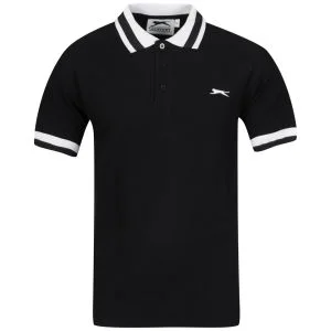 Slazenger Men's Waffle Polo - Black - S - Zwart Afbeelding 1