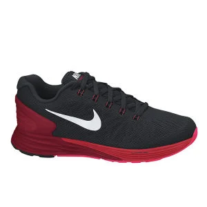 Nike Men's Lunarglide 6 Dynamic Support Running Shoes - Black/White/Gym Red - UK 7 - Zwart Afbeelding 1