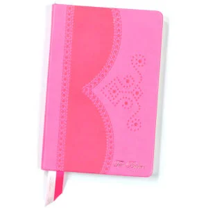 Ted Baker Fluro Pink Brogue Notebook - Medium Afbeelding 1