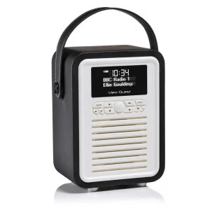 View Quest Retro Mini Bluetooth DAB+ Radio - Black Afbeelding 1