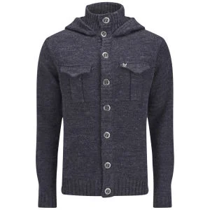 Ringspun Men's Lost Palms Hooded Cardigan - Navy Marl - S - Navy blauw Afbeelding 1