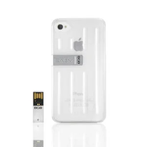Veho SAEM S7 iPhone Case with Integrated 8GB USB Pen Drive - for iPhone 4/4S - Super Clear Afbeelding 1