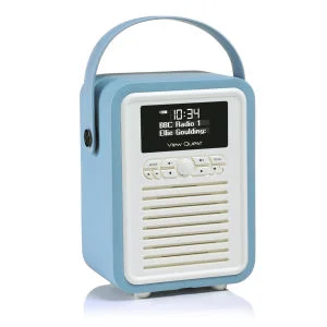View Quest Retro Mini Bluetooth DAB+ Radio - Blue Afbeelding 1