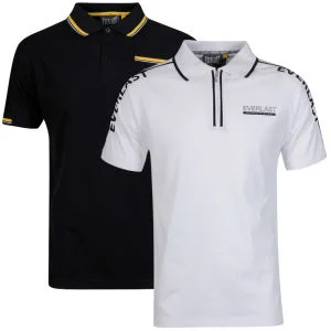 Everlast Men's 2-Pack Polo Shirt - White Raglan Sleeve and Black Tipped Polo - S - White/Black Afbeelding 1