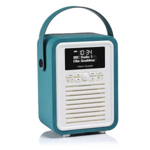View Quest Retro Mini Bluetooth DAB+ Radio - Teal Afbeelding 1