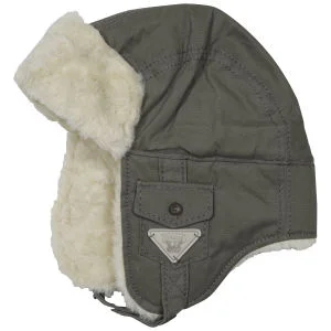 Diesel Fur Trim Canvas Trapper Hat - One size - Kaki Afbeelding 1