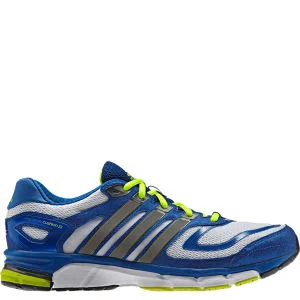 adidas Men's Response Cushion 22 Running Shoe - White/Tech Silver Met/Blue Beauty - 6 - White/Tech Silver Met/Blue Beauty Afbeelding 1