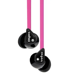 Veho 360 Stereo Noise Isolating Earphones - Breast Cancer Campaign Pink Afbeelding 1