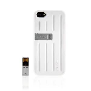 Veho SAEM S7 iPhone Case with Integrated 8GB USB Pen Drive - for iPhone 5/5S - White Afbeelding 1
