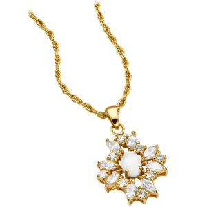 Opal Pendant Necklace - One size Afbeelding 1