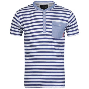 Soul Star Men's Davy Striped T-Shirt - Blue/White - S - Blauw/Wit Afbeelding 1