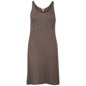 Chloe Women's Tonal Jersey Dress - Light Brown - 10 - Light Brown Afbeelding 1